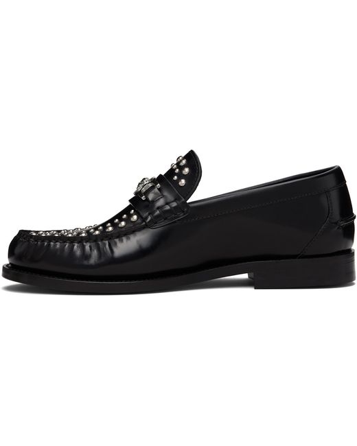 Versace Black Medusa '95 Embellished Loafers for men