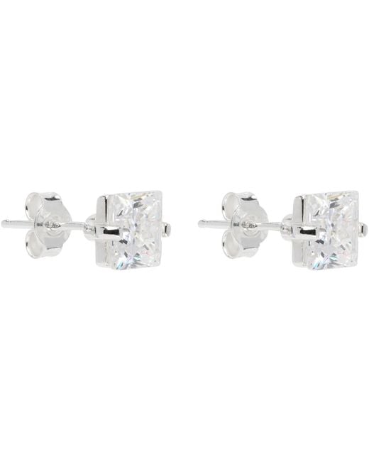 Hatton Labs Metallic Square Earrings for men
