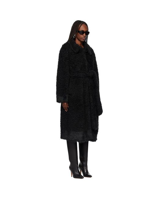 TONYWACK Black Oversized Faux-Fur Coat