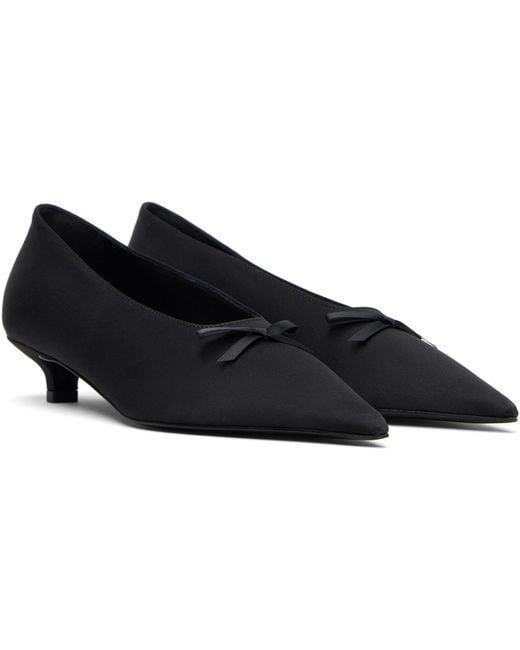 Totême Black Bow Satin Kitten Heels