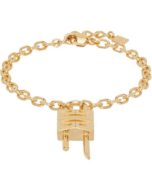Givenchy Metallic Gold Mini Lock Bracelet