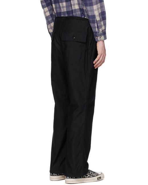 Needles Black String Fatigue Trousers for men