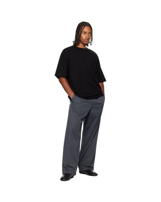 Lemaire Black Boxy Short Sleeve T-Shirt for men
