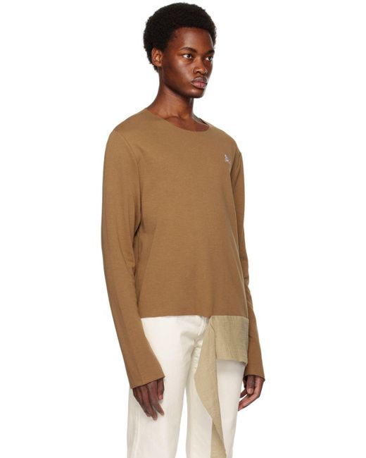 Youths in Balaclava Waist Tie Long Sleeve T-shirt in Brown for Men | Lyst