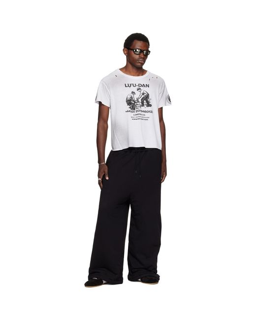 Lu'u Dan Black Wadded Bontans Sweatpants for men
