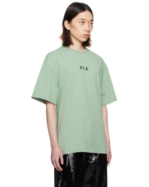 メンズ RTA ーン フロックロゴ Tシャツ Green