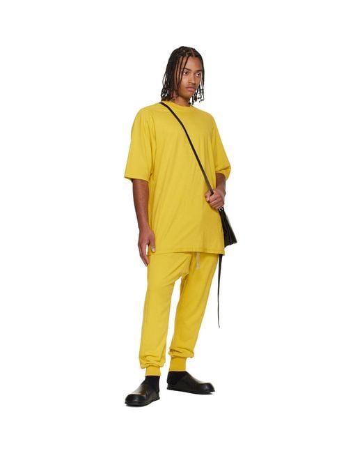 Rick Owens Yellow Concordians Drawstring Sweatpants for men
