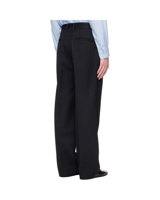 Ssstein Wool Kersey Straight Trousers in Black for Men | Lyst