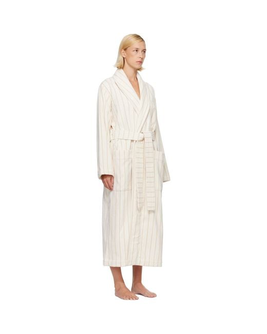 Tekla White Off- & Terry Classic Bathrobe