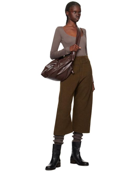 Lemaire Black Brown Curved Trousers