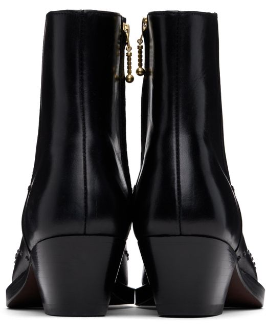 Ernest W. Baker Black Studded Western Boots for men