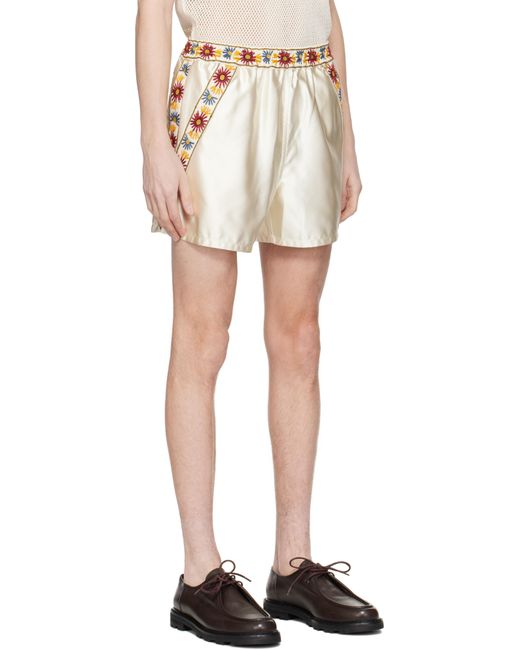 Bode Natural Off- Candyfloss Shorts for men