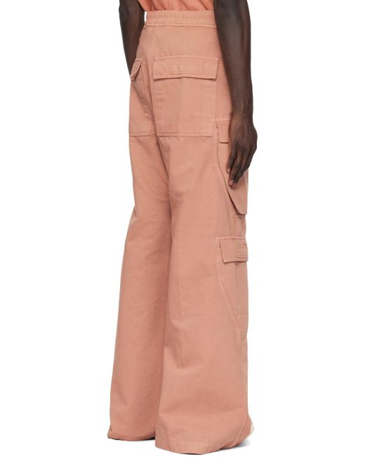Pantalon cargo surdimensionné rose à glissière bela Rick Owens pour homme en coloris Pink