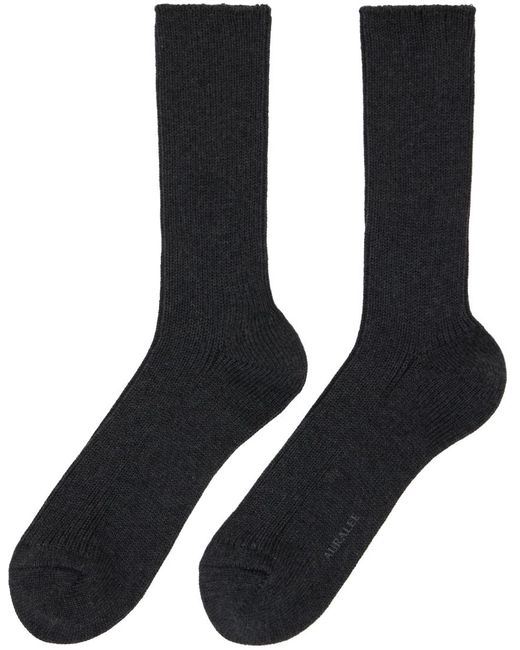 Ensemble de trois paires de chaussettes e Auralee pour homme en coloris Black
