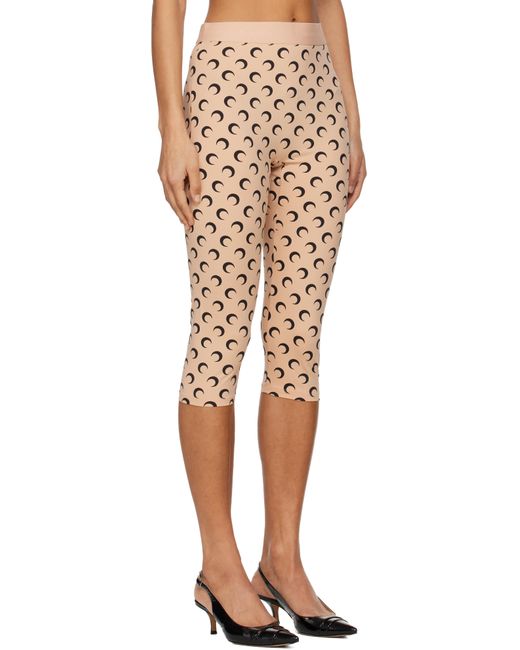 MARINE SERRE Natural Recycled Moon Jersey Capri Leggings