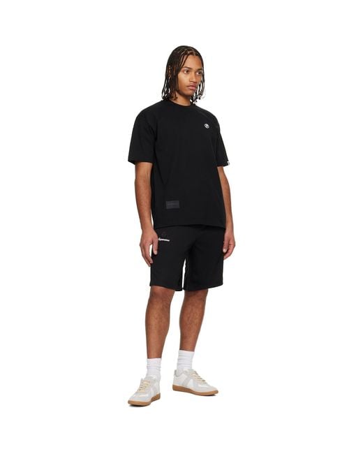 Aape By A Bathing Ape Black 'Aapenow' Sweat Shorts for men