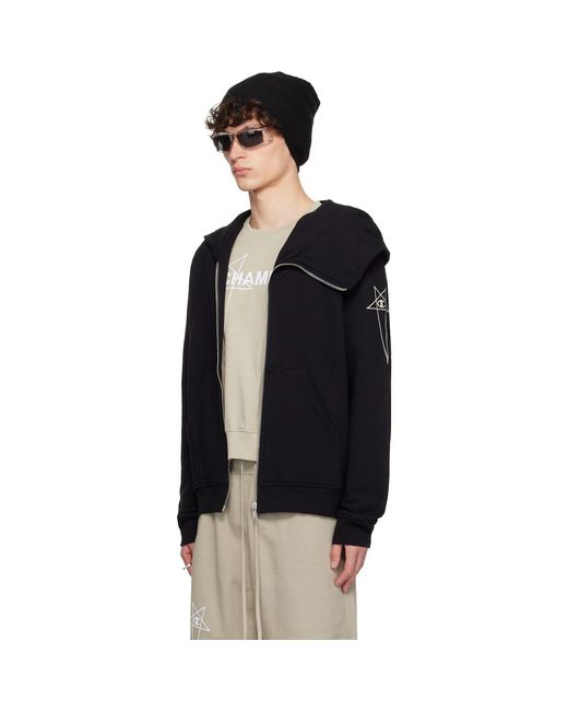 Rick Owens Black Champion Edition Mountain Hoodie for men