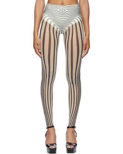 Jean Paul Gaultier Blue Ssense Exclusive Off- Les Marins Body Stripe leggings