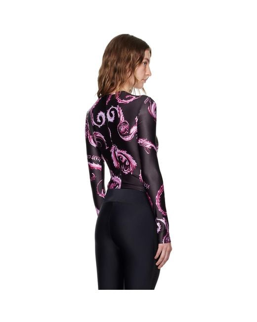 Versace Jeans Couture Black Chromo Couture Bodysuit