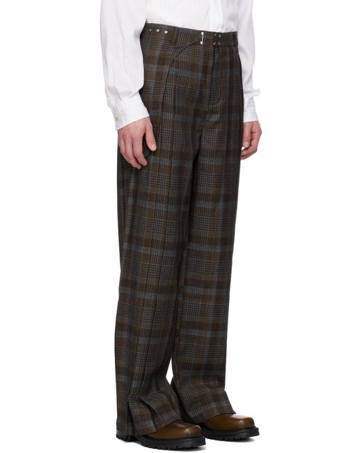 メンズ ANDERSSON BELL ブラウン Soe チェック ラップパンツ Black