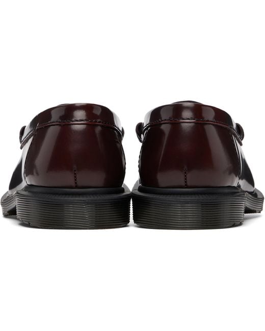 Dr. Martens Black Burgundy Mayfare Rub Off Leather Penny Loafers