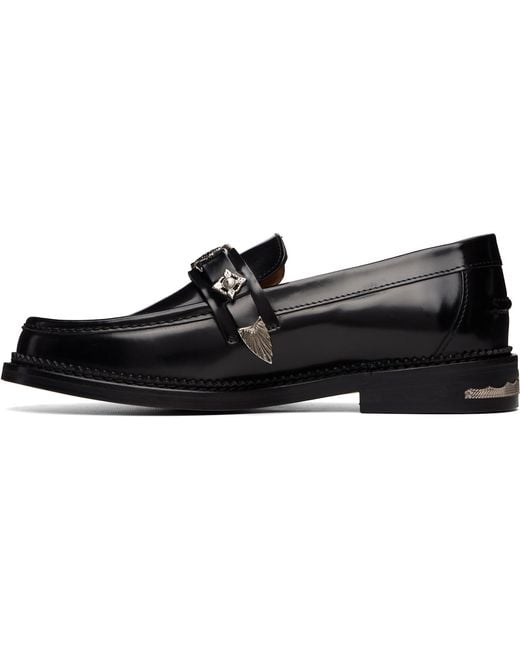 Toga Virilis Black Metal Loafers for men