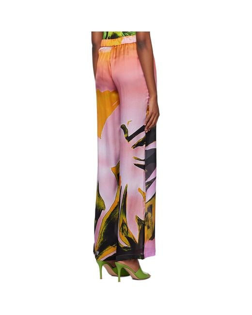 Louisa Ballou Orange Wide-Leg Trousers