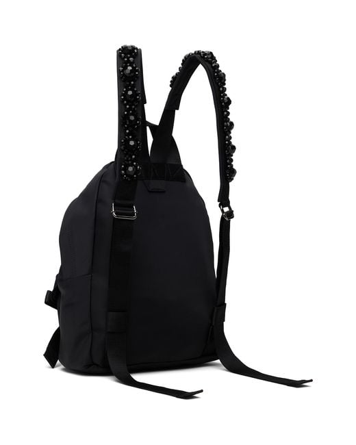 Simone Rocha Black Beaded Utility Bow Backpack for men