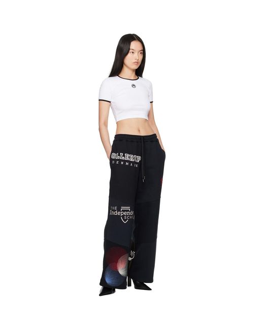 MARINE SERRE Black Moon Logo Jersey Cropped T-Shirt