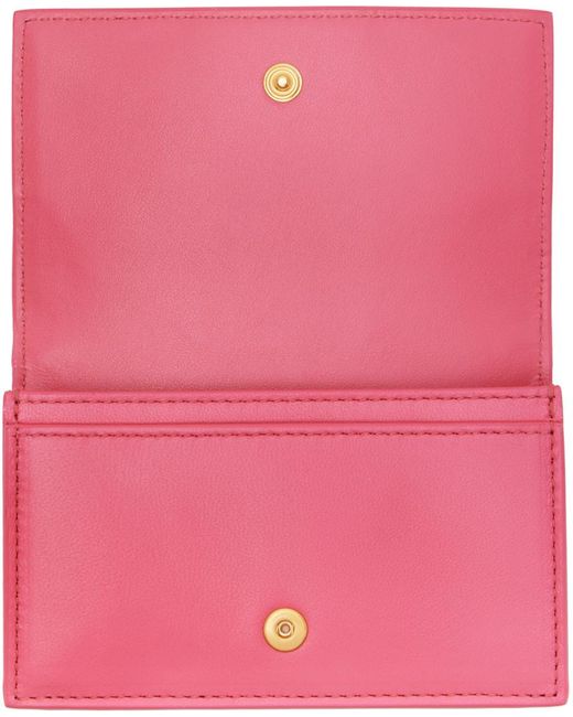 Bottega Veneta Pink Intreccio Card Holder