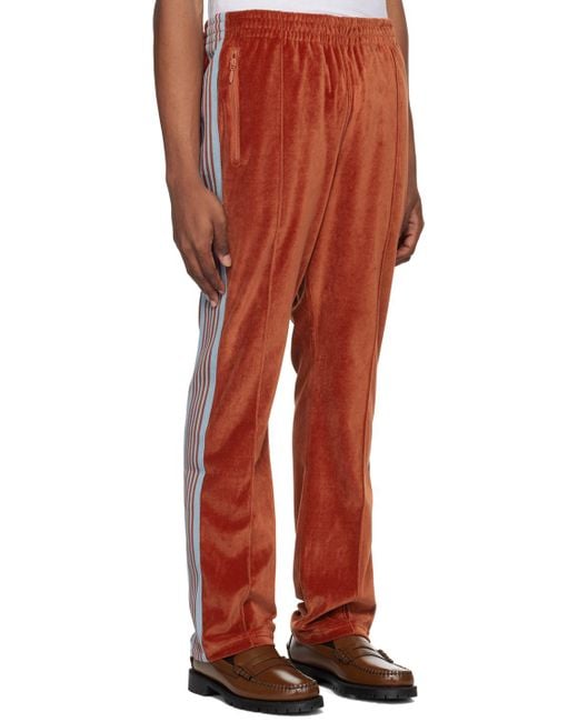 Needles Red Narrow Track Pants for men