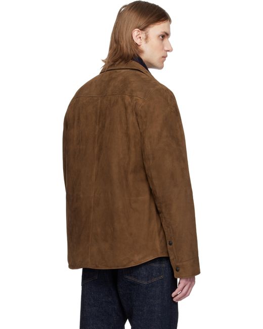 Ralph Lauren Black Gardner Suede Down Overshirt for men