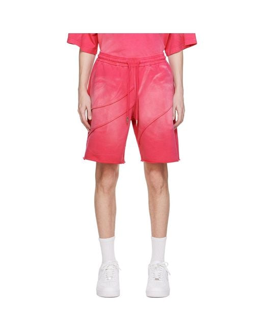 Feng Chen Wang Red Drawstring Shorts for men