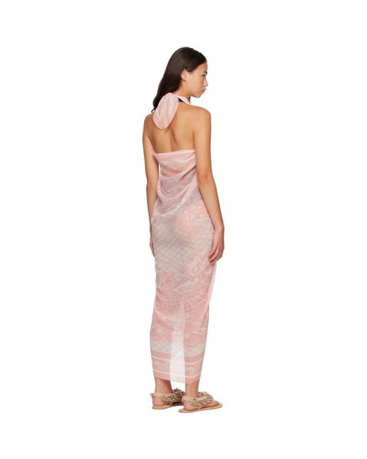 Balmain Pink Printed Silk Cover-Up