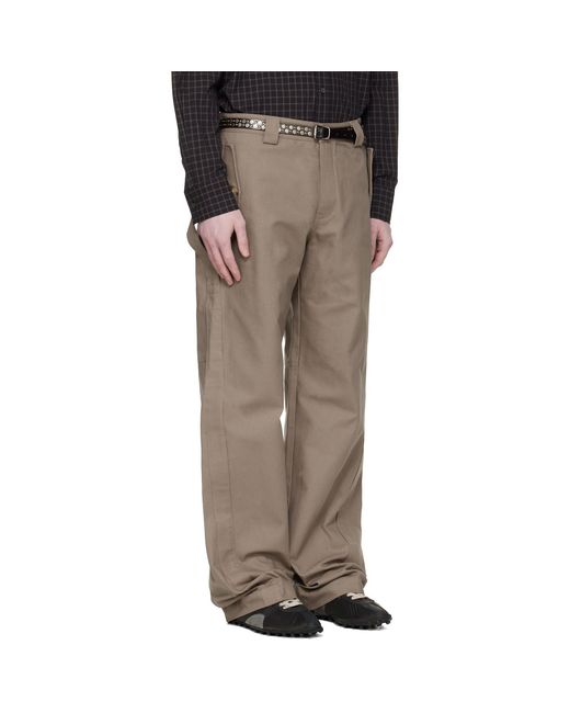 Commission Brown Taupe Rave Cargo Pants for men