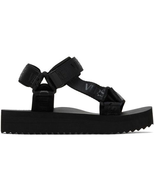 Versace Black Platform Flat Sandals