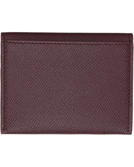Ferragamo Purple Burgundy Gancini Credit Card Holder