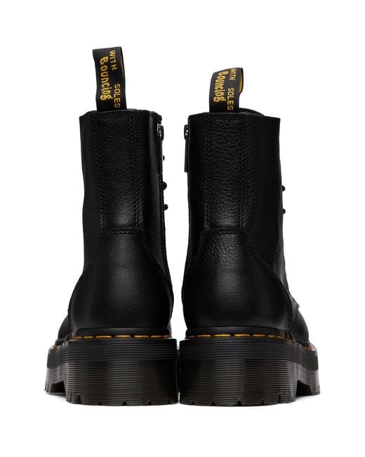 Dr. Martens Black Jadon Pisa Leather Platform Boots for men