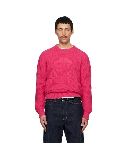 Paul Smith Pink Textured Cotton Sweater for men