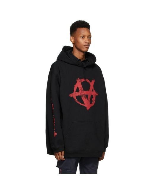 Vetements Black And Red Anarchy Hoodie for Men | Lyst Vetements Black And Red Anarchy Hoodie for Men | Lyst