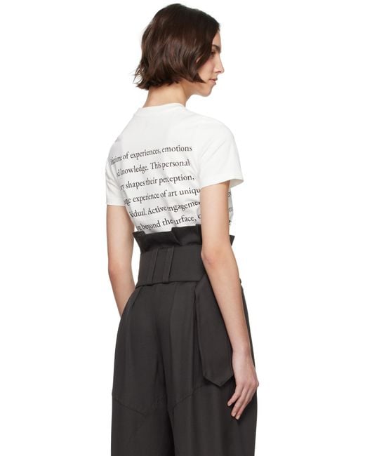 J.W. Anderson ホワイト Text Print Tシャツ Black