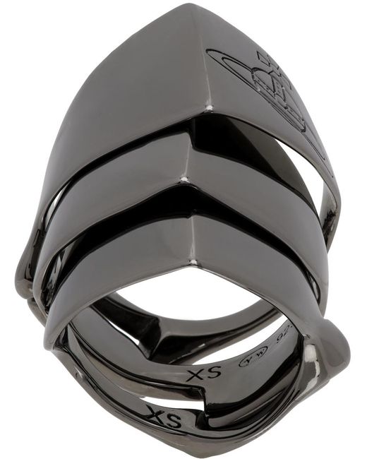 Vivienne Westwood Gray Gunmetal Knuckleduster Ring for men