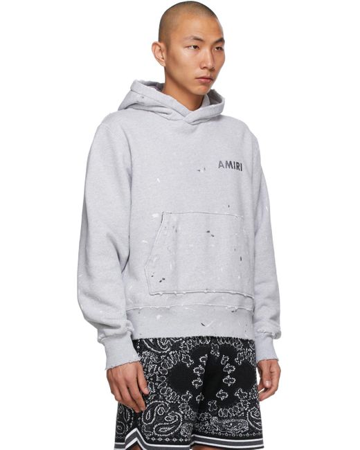 Amiri Grey Army Paint Hoodie in Gray for Men | Lyst