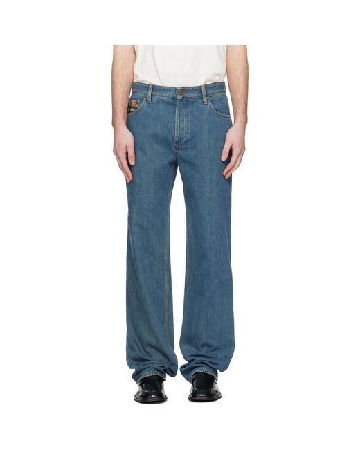 Burberry Blue Check Pocket Jeans for men