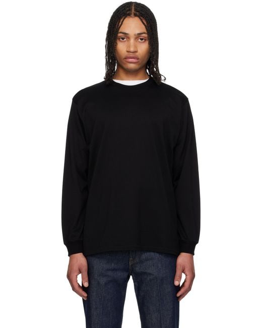 AURALEE Luster Plaiting L/S T-Shirt in Black for Men | Lyst UK