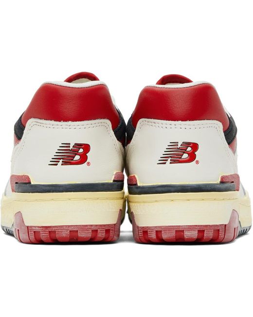 New Balance Black White & Red 550 Sneakers for men