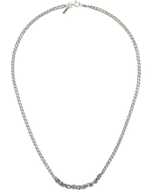 Emanuele Bicocchi Men's Sterling Silver Beaded Necklace - Silver One-Size