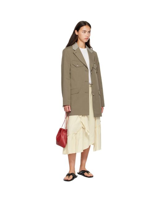 YMC Natural Draped Midi Skirt