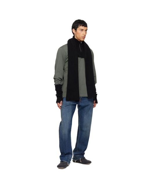 MM6 by Maison Margiela Black Fisherman Knit Camionneur Scarf for men