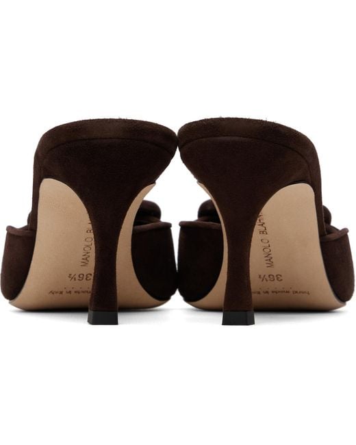Manolo Blahnik Brown Maysale 70 Heels